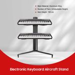 Slim 2 Tier Keyboard Stand with Curved Top Tier Arms Black
