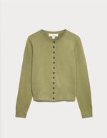 NEW: M&S Air-Yarn Crew Neck Short Cardigan Size S