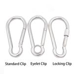 Stainless Steel Carabiner Snap Spring Hook Clip 316/304 Marine Grade Eyelet Lock