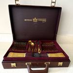 SBS Solingen 70pc Gold Plated Stainless Steel Cutlery Set Case, 12 Place