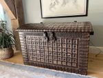 Continental Wooden Storage Chest - Dome Top Rustic Coffer  - Large