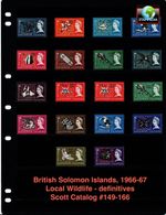 $18.40 Scott Value - 1966 BRIT SOLOMON ISL. Wildlife definitives CV MNH NH UMM