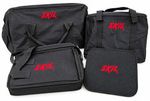 SKIL 4-Piece Fabric Tool Bag Set Black/Red with Handles & Zipper Closure