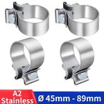 Exhaust Joint Band Clamp Ø45mm-89mm Heavy Duty Stainless Steel Butt Sleeve Clamp