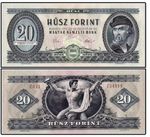 Hungary 20 Forint 1975 P 169 f New UNC Banknote