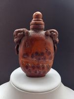 19th Century Chinese Antique Carved Bamboo  Snuff Bottle Qing Dynasty