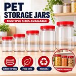 PLASTIC STORAGE JARS | SCREW TOP PET JARS | FOOD CONTAINERS | VARIOUS SIZES JAR