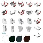 Square Guttering And Down Pipe, In Black, White, Brown And Anthracite.