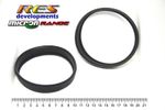 100MM DIAMETER MICRON MOTORBIKE EXHAUST CANISTER / MUFFLER, RUBBER GASKET SEALS