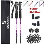 1Pair 3-Section Telescopic Anti-shock Trekking Walking Poles Hiking Sticks NEW