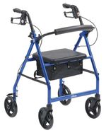 Drive R8 Lightweight Aluminium 4 Wheel Rollator Walking Frame Seat Bag Folding