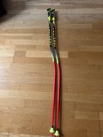 LEKI Worldcup Ski Poles 120cm Aluminium Rubber Grip Red/Black/Yellow Pair