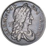 1663 Shilling - Charles II British Silver Coin - Nice