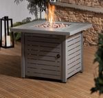 Fire Mountain Square 13kW Stainless Steel Gas Fire Pit