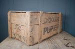 Antique French Chocolate Transport Crate Wooden Storage Box Coffee Table