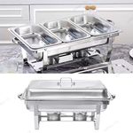 1/2/4 Pack 9L Chafer Chafing Dish Sets Pans Stainless Steel Catering Food Warmer