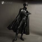 Smitizen Glossy Silicone Neck Entry Catsuit without Zippers for Party Cosplay