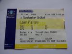 Ticket Stub - EVERTON V MANCHESTER UNITED PREMIER LEAGUE - 2003-04