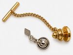 Men's Metal Tie Chain Gold & Silver Tone Asymmetrical Design