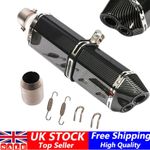 Universal 38-51mm UK Motorcycle Dual-outlet Exhaust Muffler Tail Pipe Tip 470mm