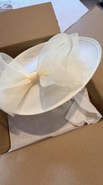 Wedding Hat Ivory Large How with Band Wedding Hat Bridal Hat