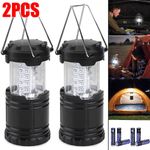 2x 30 LED Portable Camping Torch Battery Operated Lantern Night Light Tent Lamp