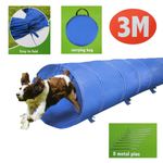 Dog Agility Training Tunnel 3m Large Dog Tunnels & Tubes with Pegs & Carry Case