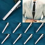 Men Silver Metal Tie Clip Holder Necktie Skinny Pin Clasp Bar Wedding Party Gift