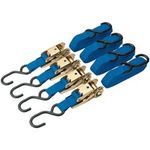 Draper Ratcheting Tie Down Straps With 2x J Hooks 4.5m x 25mm 350kg 4 Pieces