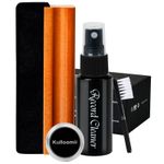 Vinyl Record Cleaning Kit 4-in-1, Ultra-Soft Velvet Brush, 4PCS, Black 
