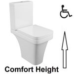 Comfort Raised Height Close Coupled Toilet WC WATER SAVING Soft Closing Seat