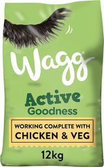 Wagg Active Goodness Complete Dry Adult Dog Food Chicken & Veg 12kg - For All
