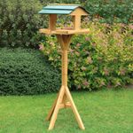 Traditional Wooden Bird Table Garden Birds Feeder Feeding Station Free Standing