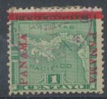 PANAMA 1904 Map of Panama 1c Green W Red Overprint “PANAMA” VFU VARIETY