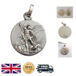 925 Sterling Silver St. Michael the Archangel Medal - Elegant Religious Charm
