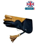 New Nubuck Leather Double Skinned Falconry Glove 12" (X-LSize) (Yellow/Black)