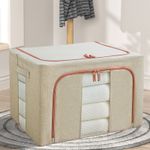1/2x Fabric 100L Folding Stackable Storage Boxes Wardrobe Organizer Steel Frame