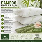Bamboo Memory Foam Pillows Orthopedic Anti Bacterial Soft Support 2 4 Pack