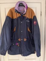 Vintage Nevica Ski Jacket Mens 42M Retro 90s Brown Purple Coat Color Block Large