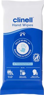 Clinell Antimicrobial Hand Wipes - Sanitising for Cleaning & Disinfecting, Trave