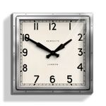 Newgate® - Quad wall clock in stainless steel / Chrome Finish - Pre aged dial