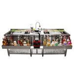 Professional Double Cocktail Bar Kit: Insulated Ice Well, Glass Rinser, Bar Sink