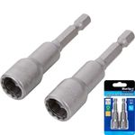 BlueSpot 2pc Bi-Hex Nut Driver Drill Bits 11mm 1/4" Roofing & Cladding Fixing