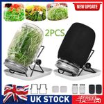 2set Seed Sprouting Jar Kit with Lids Stand Grow Your Own Broccoli Alfalfa Beans