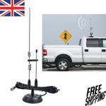 Dual Band VHF UHF Mobile Antenna Magnetic Mount Vehicle Whip with RG58 Cable