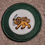 Rhodesian Lion embroidered patch  - 70mm diameter. Vel-cro-style backing