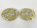 Pair of Masonic Antique Brass Trivets -Victorian 1860 Freemason Flat Iron Stands