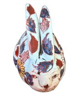 Vintage Chinese Canton Imari Porcelain Rabbit Figurine Hand Painted Marked 
