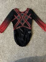 Long sleeve (3/4) Competition Leo - Black/Red/Rhinestones - AXS - EUC!
