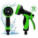 Garden Hose Nozzle 10 Spray Pattern High Pressure Gun Hose Pipe UK